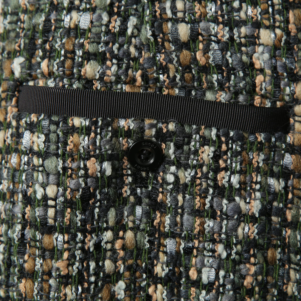 sacai サカイ / 21AW 美品 Tweed Maxi Skirt ラップデザイン ツイード ロングスカート / 21-05741 / size 1 (BLACK x GREEN)