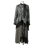 sacai サカイ / 21AW 美品 Tweed Maxi Skirt ラップデザイン ツイード ロングスカート / 21-05741 / size 1 (BLACK x GREEN)