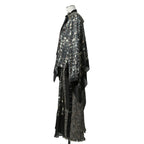 sacai サカイ / 21AW 美品 Tweed Maxi Skirt ラップデザイン ツイード ロングスカート / 21-05741 / size 1 (BLACK x GREEN)
