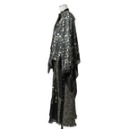 sacai サカイ / 21AW 美品 Tweed Pullover ツイードプルオーバー ブラウス / 長袖シャツ / 21-05737 / size 2 (BLACK x GREEN)