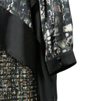 sacai サカイ / 21AW 美品 Tweed Pullover ツイードプルオーバー ブラウス / 長袖シャツ / 21-05737 / size 2 (BLACK x GREEN)