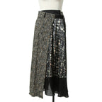 sacai サカイ / 21AW 美品 Tweed Maxi Skirt ラップデザイン ツイード ロングスカート / 21-05741 / size 1 (BLACK x GREEN)