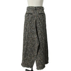 sacai サカイ / 21AW 美品 Tweed Maxi Skirt ラップデザイン ツイード ロングスカート / 21-05741 / size 1 (BLACK x GREEN)