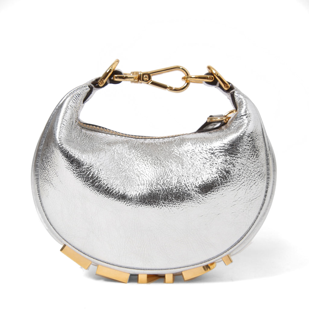 FENDI フェンディ / 22SS 美品 ナノ フェンディグラフィ ホーボーバッグ / (SILVER)