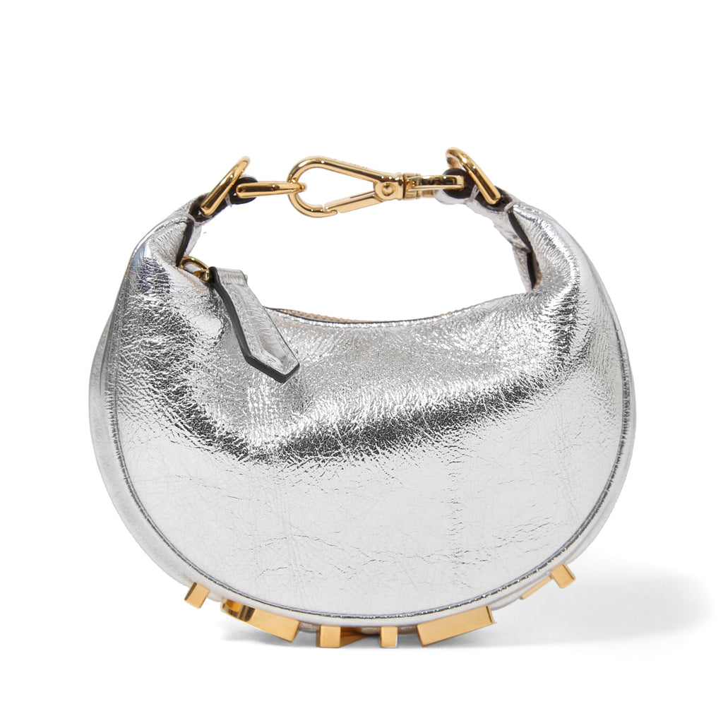FENDI フェンディ / 22SS 美品 ナノ フェンディグラフィ ホーボーバッグ / (SILVER)