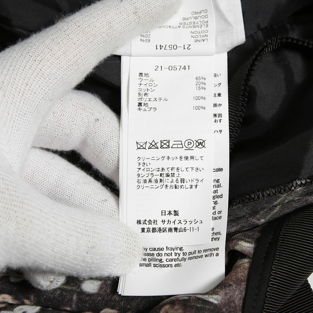 sacai サカイ / 21AW 美品 Tweed Maxi Skirt ラップデザイン ツイード ロングスカート / 21-05741 / size 1 (BLACK x GREEN)