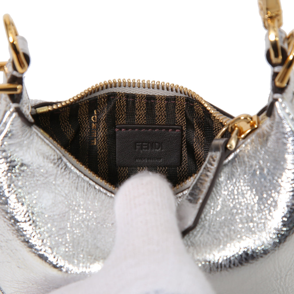 FENDI フェンディ / 22SS 美品 ナノ フェンディグラフィ ホーボーバッグ / (SILVER)