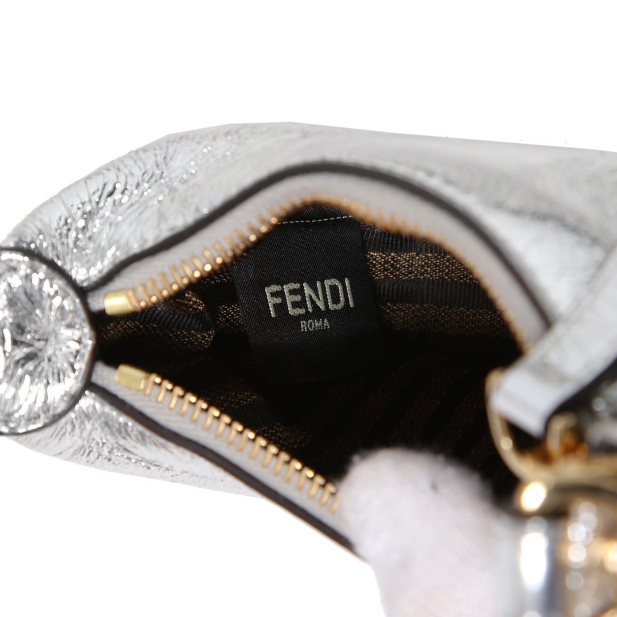 FENDI フェンディ / 22SS 美品 ナノ フェンディグラフィ ホーボーバッグ / (SILVER)