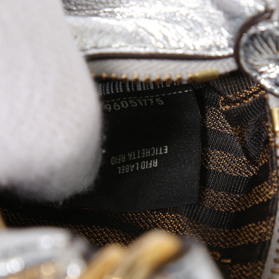 FENDI フェンディ / 22SS 美品 ナノ フェンディグラフィ ホーボーバッグ / (SILVER)