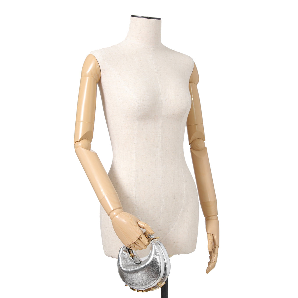 FENDI フェンディ / 22SS 美品 ナノ フェンディグラフィ ホーボーバッグ / (SILVER)