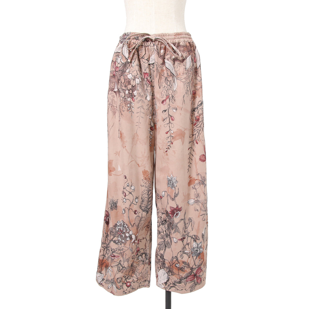 Christian Dior クリスチャン ディオール / 23SS  美品 花柄パラッツォパンツ / ワイド クロップド / 312P23A3570 / size FR34 IT38 (XS-S) PINK BEIGE