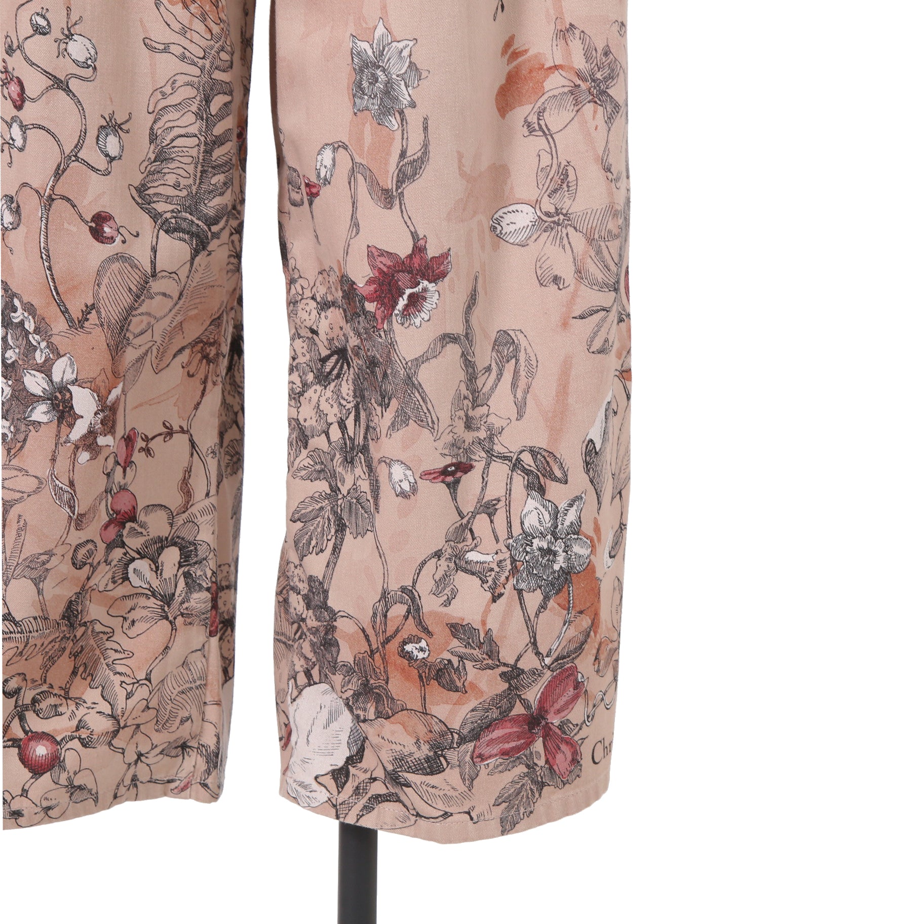 Christian Dior クリスチャン ディオール / 23SS  美品 花柄パラッツォパンツ / ワイド クロップド / 312P23A3570 / size FR34 IT38 (XS-S) PINK BEIGE