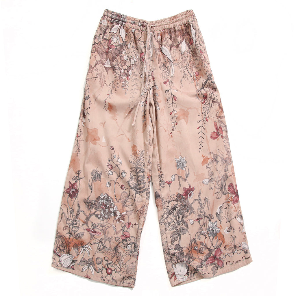Christian Dior クリスチャン ディオール / 23SS  美品 花柄パラッツォパンツ / ワイド クロップド / 312P23A3570 / size FR34 IT38 (XS-S) PINK BEIGE