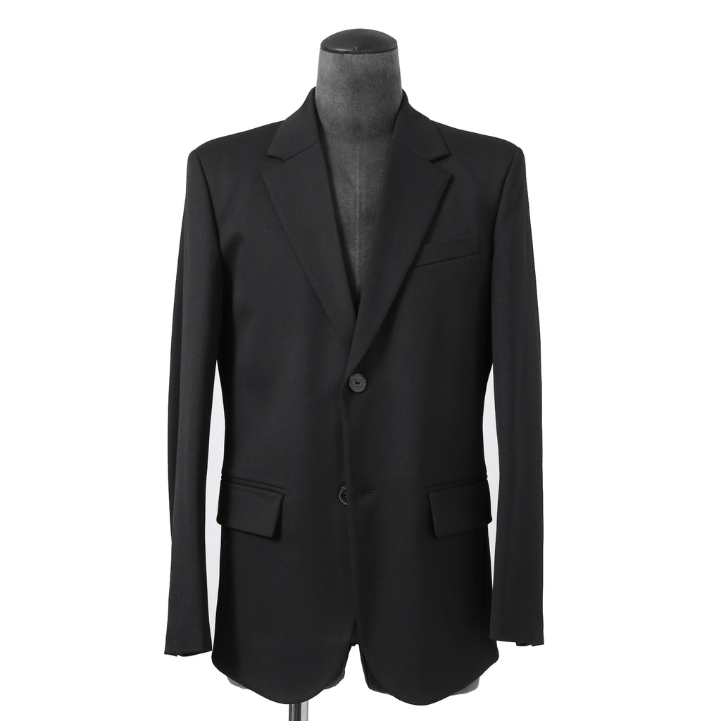 VALENTINO ヴァレンティノ / 現行モデル シングル ブレスト テーラード ジャケット / Vロゴ モノグラム 裏地 / ウール ブレザー /  XV3CED40804 598 / size 46 (BLACK)