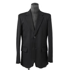 VALENTINO ヴァレンティノ / 現行モデル シングル ブレスト テーラード ジャケット / Vロゴ モノグラム 裏地 / ウール ブレザー /  XV3CED40804 598 / size 46 (BLACK)