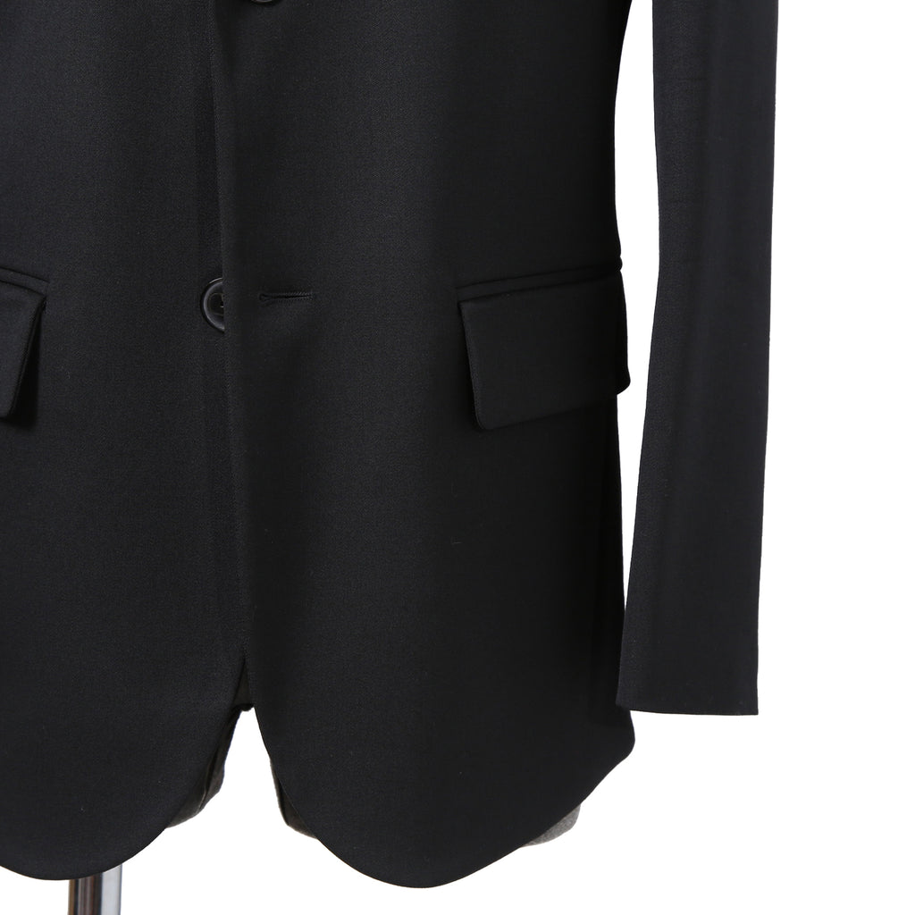 VALENTINO ヴァレンティノ / 現行モデル シングル ブレスト テーラード ジャケット / Vロゴ モノグラム 裏地 / ウール ブレザー /  XV3CED40804 598 / size 46 (BLACK)