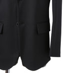 VALENTINO ヴァレンティノ / 現行モデル シングル ブレスト テーラード ジャケット / Vロゴ モノグラム 裏地 / ウール ブレザー /  XV3CED40804 598 / size 46 (BLACK)