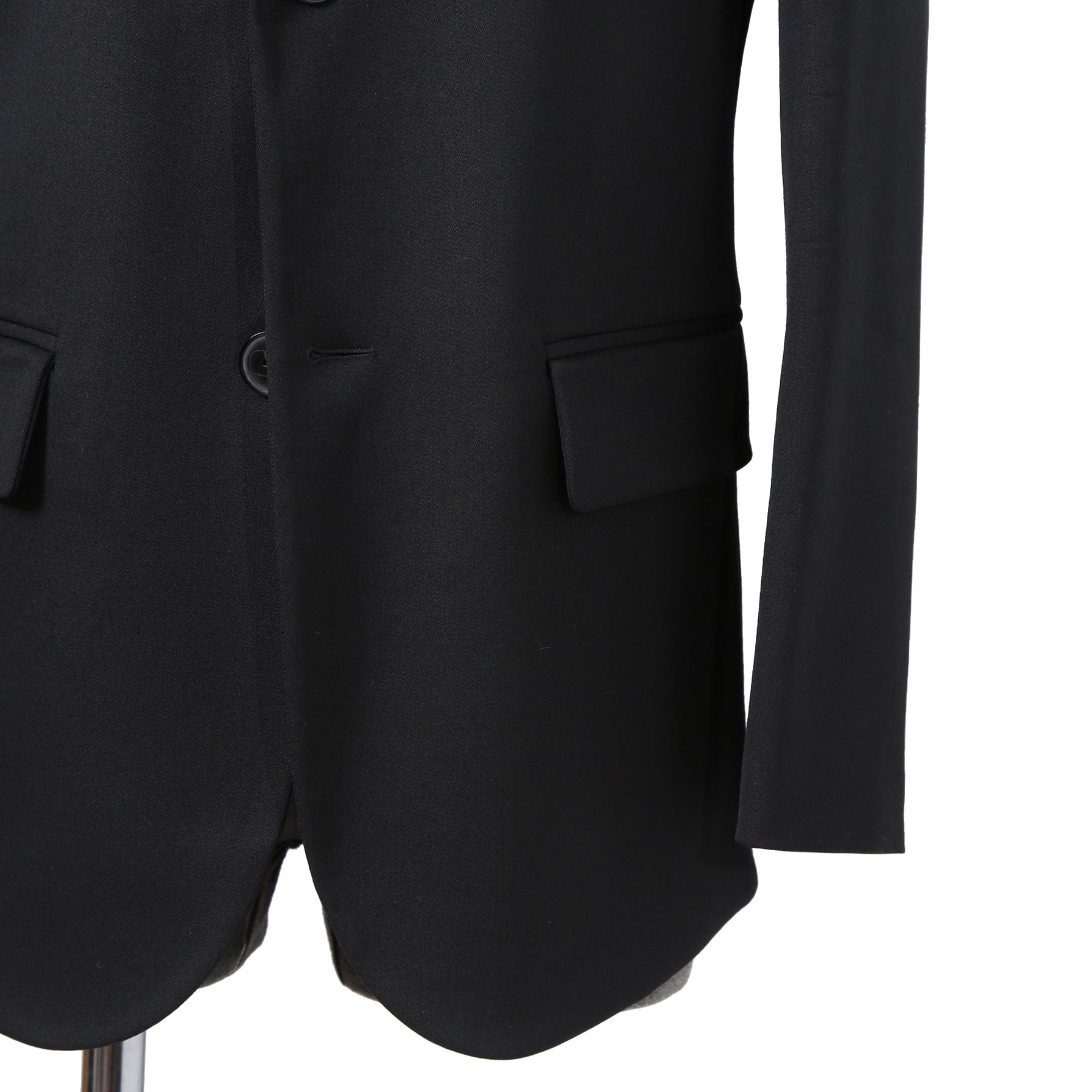 VALENTINO ヴァレンティノ / 現行モデル シングル ブレスト テーラード ジャケット / Vロゴ モノグラム 裏地 / ウール ブレザー /  XV3CED40804 598 / size 46 (BLACK)