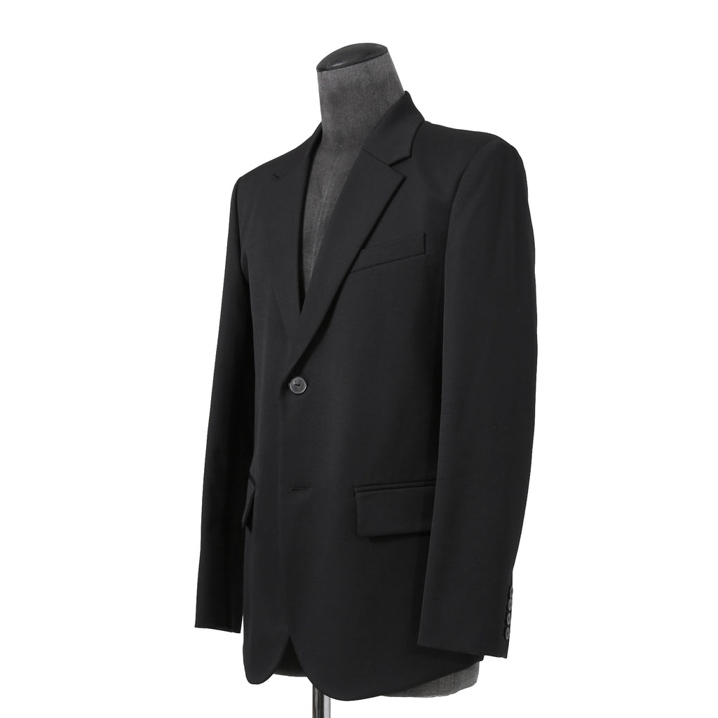 VALENTINO ヴァレンティノ / 現行モデル シングル ブレスト テーラード ジャケット / Vロゴ モノグラム 裏地 / ウール ブレザー /  XV3CED40804 598 / size 46 (BLACK)