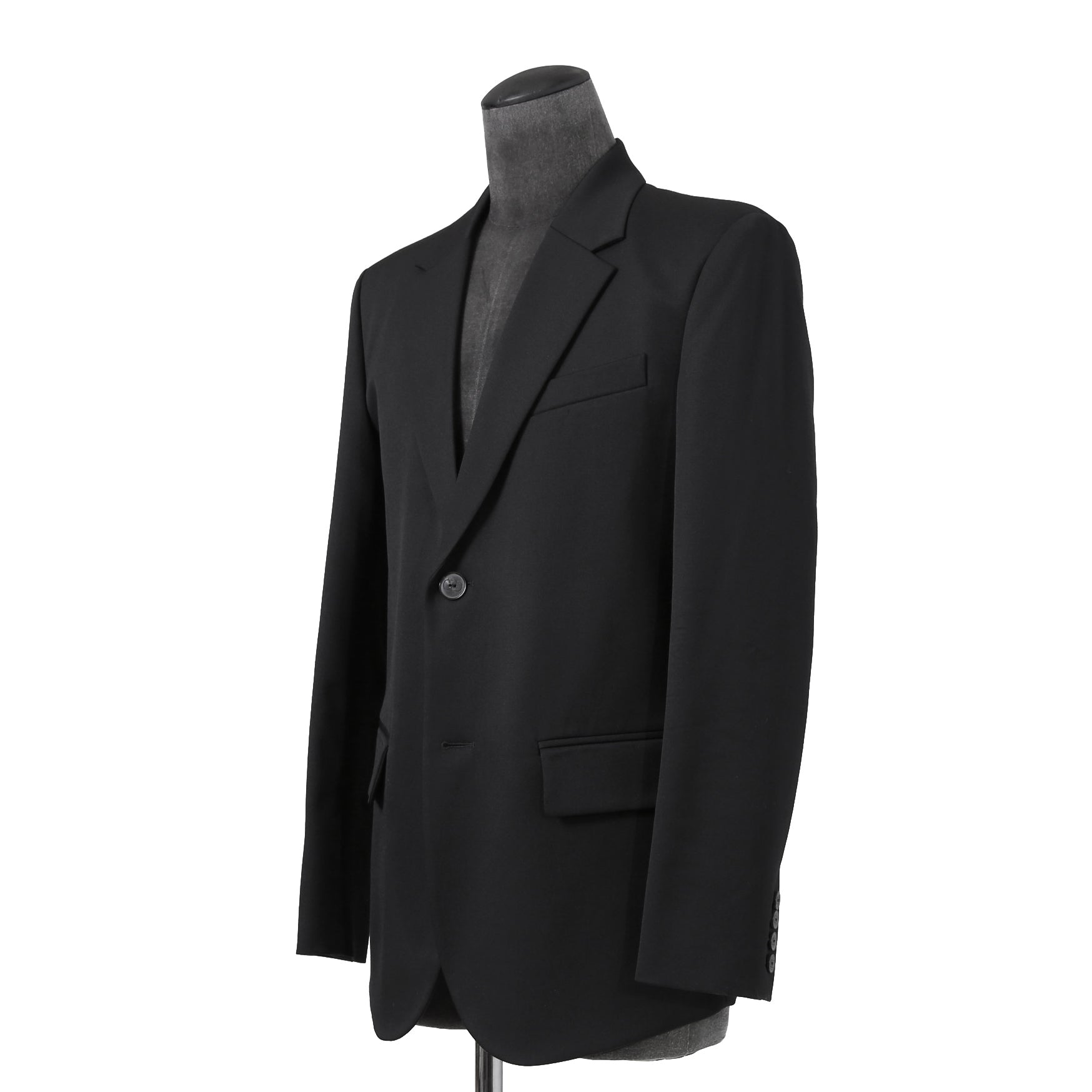 VALENTINO ヴァレンティノ / 現行モデル シングル ブレスト テーラード ジャケット / Vロゴ モノグラム 裏地 / ウール ブレザー /  XV3CED40804 598 / size 46 (BLACK)