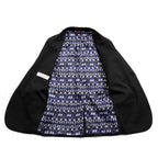 VALENTINO ヴァレンティノ / 現行モデル シングル ブレスト テーラード ジャケット / Vロゴ モノグラム 裏地 / ウール ブレザー /  XV3CED40804 598 / size 46 (BLACK)