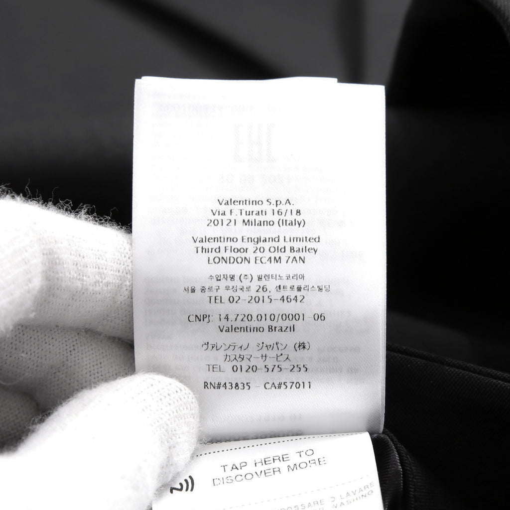 VALENTINO ヴァレンティノ / 現行モデル シングル ブレスト テーラード ジャケット / Vロゴ モノグラム 裏地 / ウール ブレザー /  XV3CED40804 598 / size 46 (BLACK)