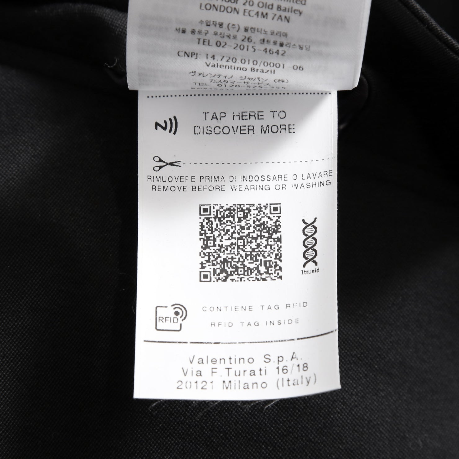 VALENTINO ヴァレンティノ / 現行モデル シングル ブレスト テーラード ジャケット / Vロゴ モノグラム 裏地 / ウール ブレザー /  XV3CED40804 598 / size 46 (BLACK)