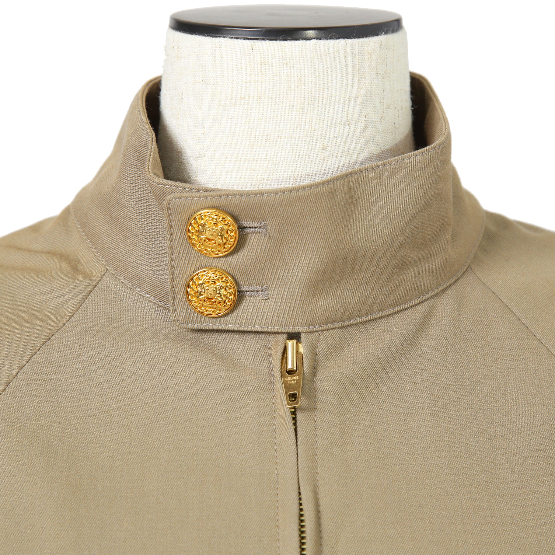 新品 CELINE セリーヌ / 22SS エディ期 / ハリントンジャケット / 2V22F984C / size 38 (KHAKI BEIGE) レディース