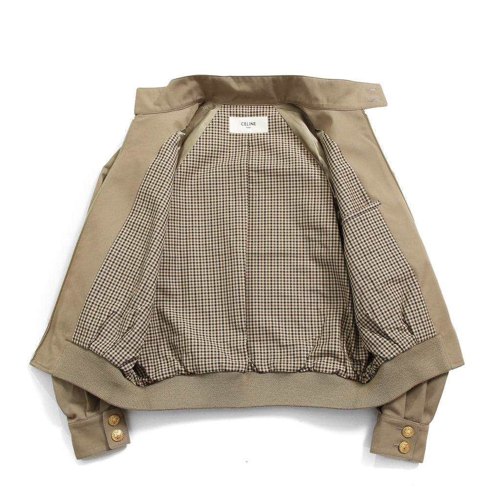 新品 CELINE セリーヌ / 22SS エディ期 / ハリントンジャケット / 2V22F984C / size 38 (KHAKI BEIGE) レディース