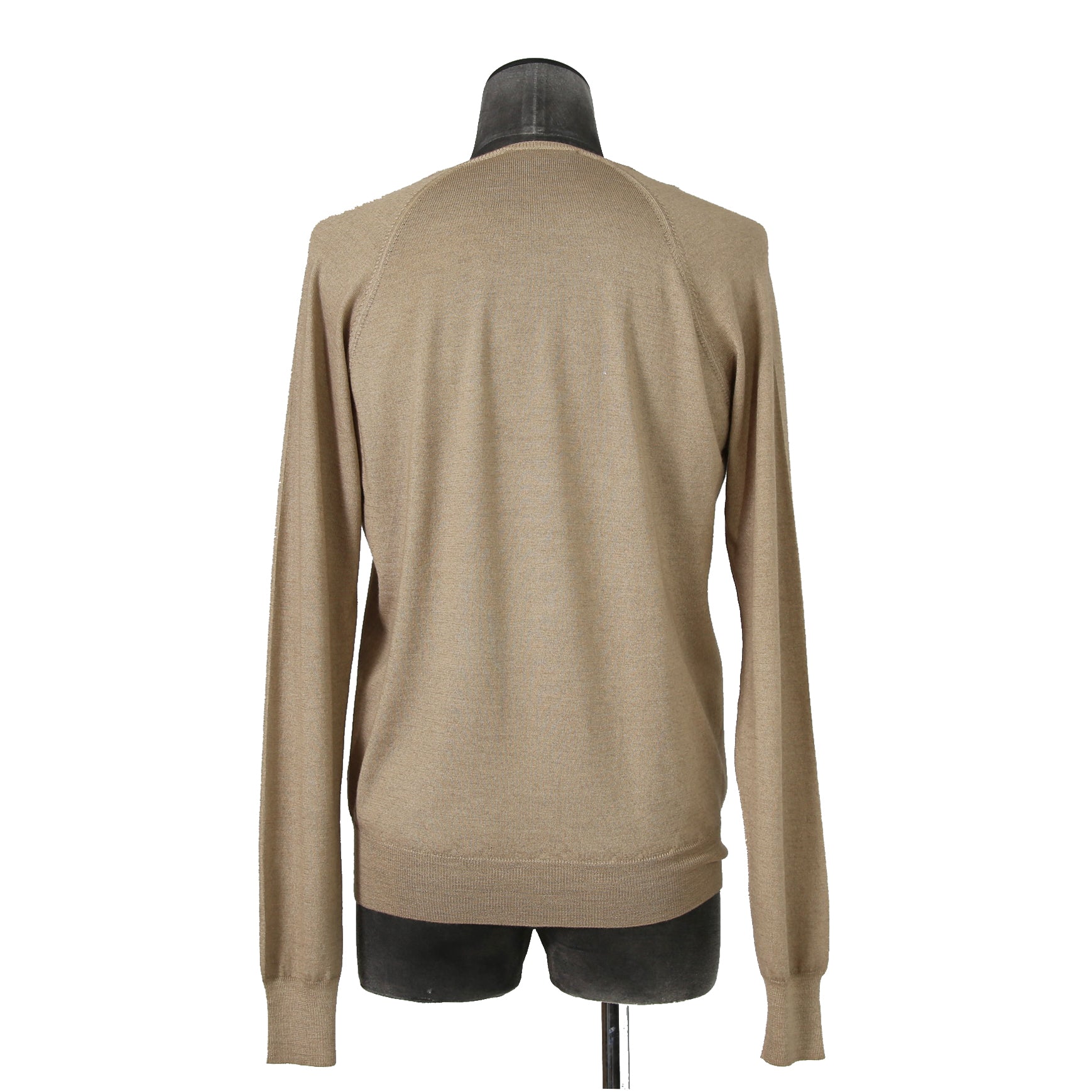 PRADA プラダ / 美品 ウールシルク / Vネック  セーター / 長袖 / size 50 (L) BEIGE