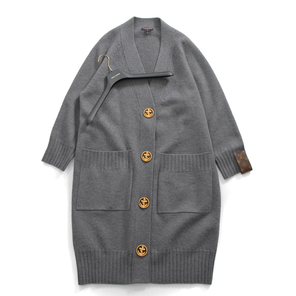 LOUIS VUITTON ルイヴィトン / 23SS ランウェイモデル / オーバーサイズ ボタンアップ ロング カーディガン / RW231B 129 FOKC87 / size XS (GRAY)
