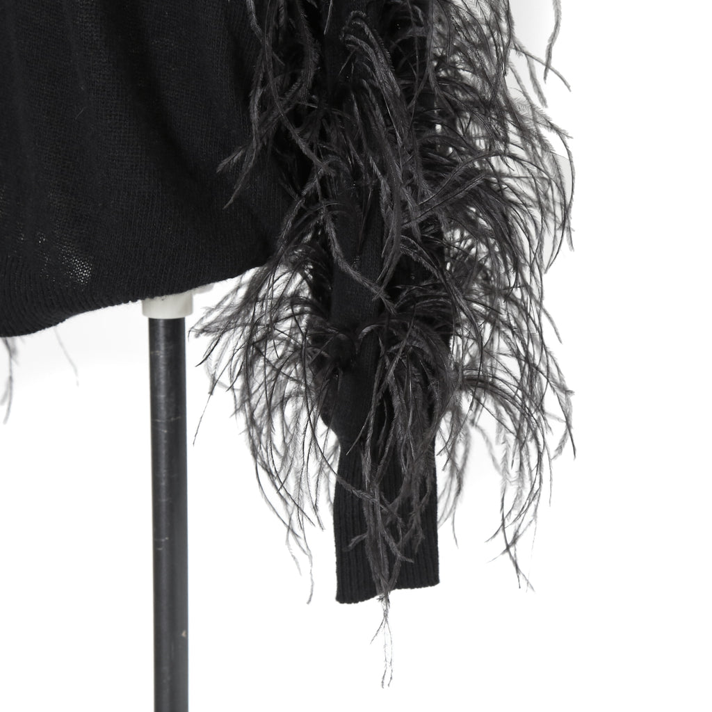 VALENTINO GARAVANI ヴァレンティノ / 美品 ウールカシミア フェザー スリーブ 長袖ニット / QB2KC090435 / size MS (BLACK)