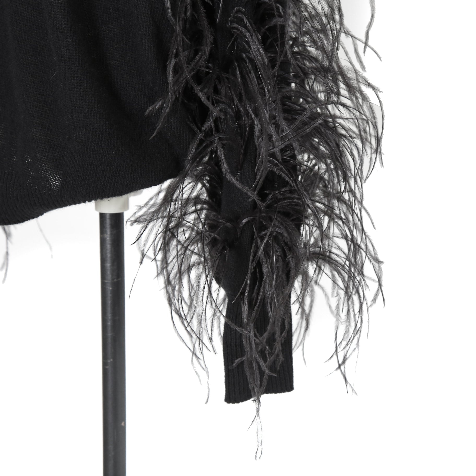 VALENTINO GARAVANI ヴァレンティノ / 美品 ウールカシミア フェザー スリーブ 長袖ニット / QB2KC090435 / size MS (BLACK)