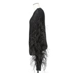 VALENTINO GARAVANI ヴァレンティノ / 美品 ウールカシミア フェザー スリーブ 長袖ニット / QB2KC090435 / size MS (BLACK)