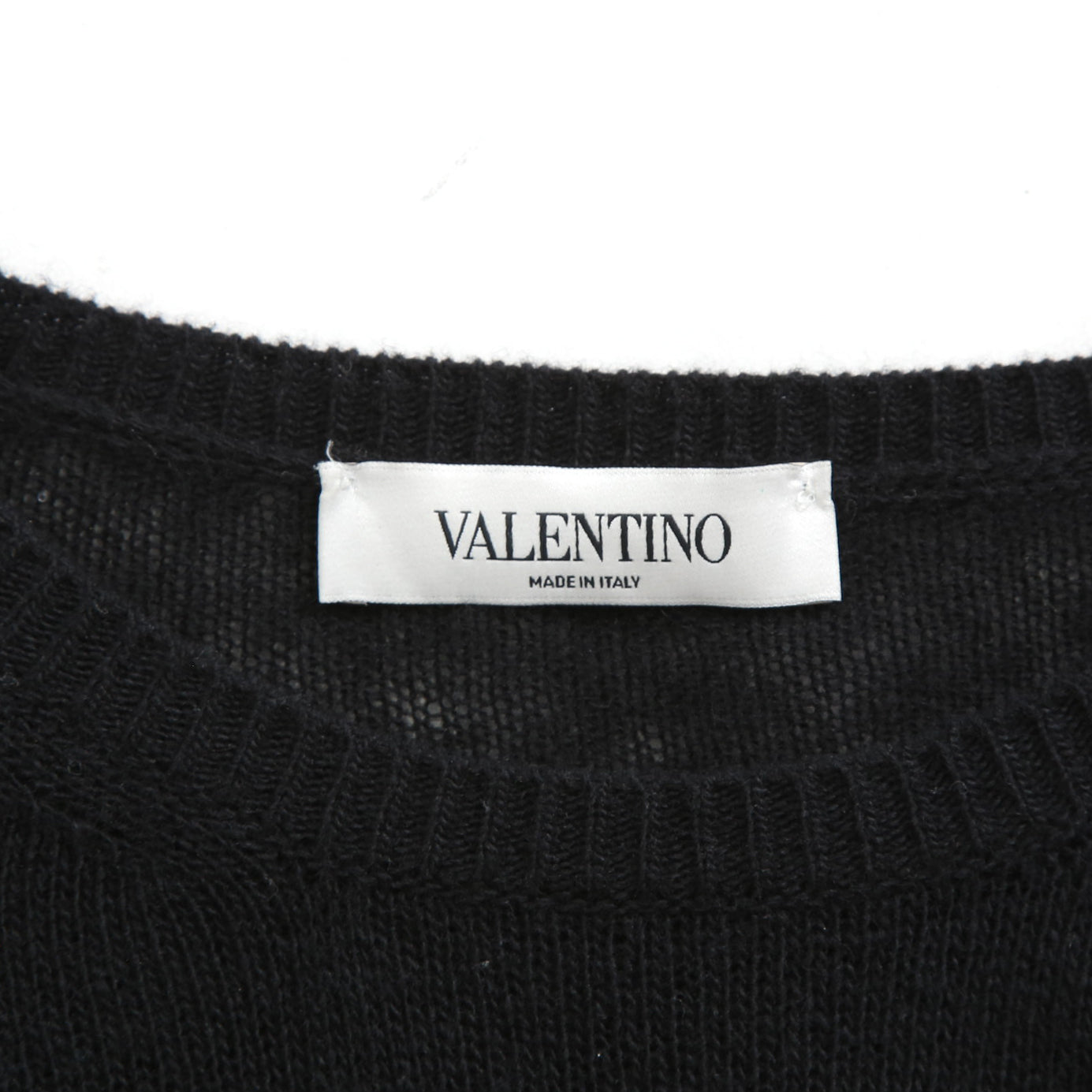VALENTINO GARAVANI ヴァレンティノ / 美品 ウールカシミア フェザー スリーブ 長袖ニット / QB2KC090435 / size MS (BLACK)