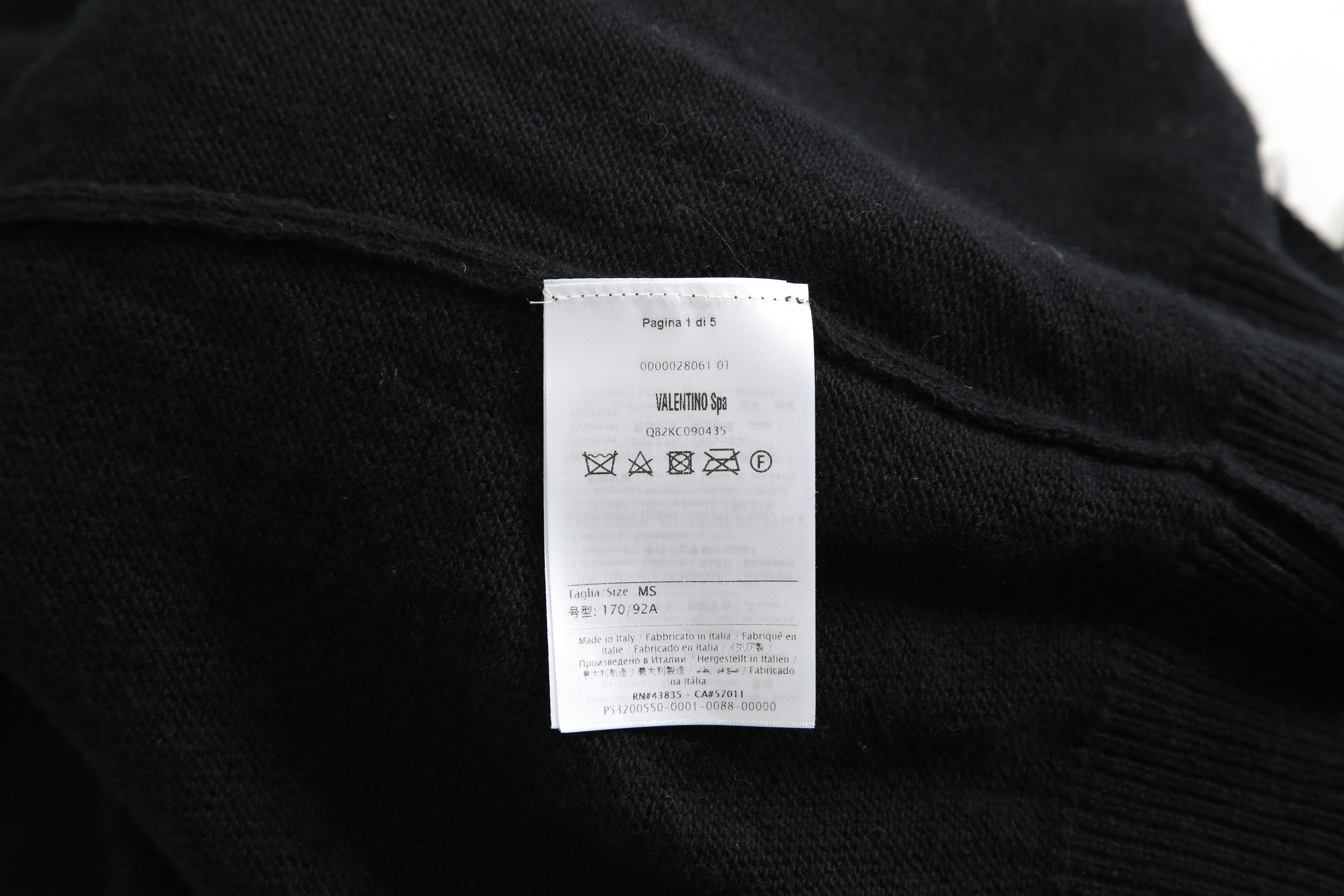 VALENTINO GARAVANI ヴァレンティノ / 美品 ウールカシミア フェザー スリーブ 長袖ニット / QB2KC090435 / size MS (BLACK)