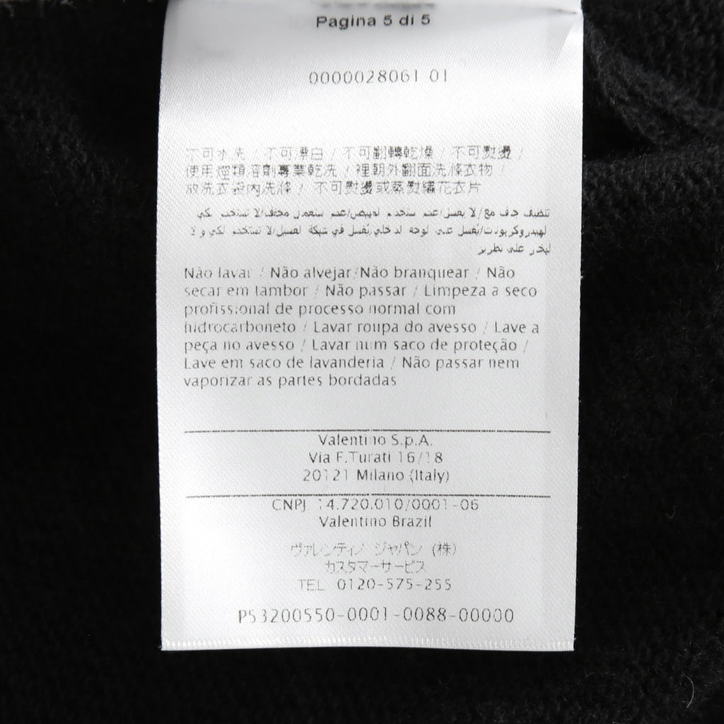 VALENTINO GARAVANI ヴァレンティノ / 美品 ウールカシミア フェザー スリーブ 長袖ニット / QB2KC090435 / size MS (BLACK)