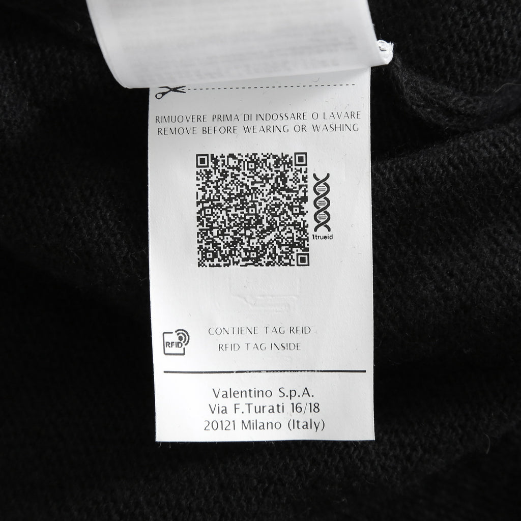 VALENTINO GARAVANI ヴァレンティノ / 美品 ウールカシミア フェザー スリーブ 長袖ニット / QB2KC090435 / size MS (BLACK)