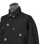 極美品 VERSACE ヴェルサーチ / 24AW メデューサ ロゴ ボタン / ウール トラッカー ジャケット / 1004062 / size 46 (BLACK)