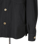 極美品 VERSACE ヴェルサーチ / 24AW メデューサ ロゴ ボタン / ウール トラッカー ジャケット / 1004062 / size 46 (BLACK)