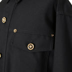 極美品 VERSACE ヴェルサーチ / 24AW メデューサ ロゴ ボタン / ウール トラッカー ジャケット / 1004062 / size 46 (BLACK)