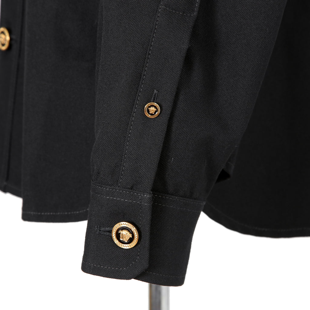 極美品 VERSACE ヴェルサーチ / 24AW メデューサ ロゴ ボタン / ウール トラッカー ジャケット / 1004062 / size 46 (BLACK)