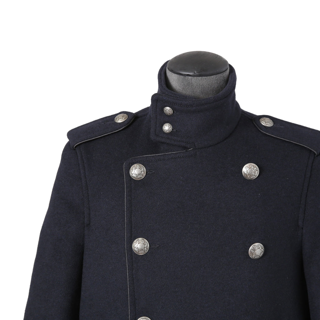 DIESEL ディーゼル ブラックゴールド / 美品 ウール ナポレオンコート / コンチョボタン / size 46 (NAVY)