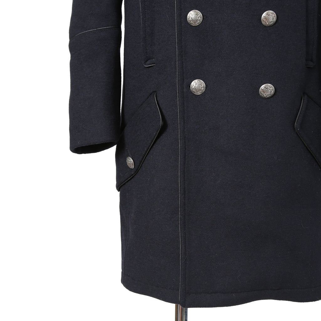 DIESEL ディーゼル ブラックゴールド / 美品 ウール ナポレオンコート / コンチョボタン / size 46 (NAVY)