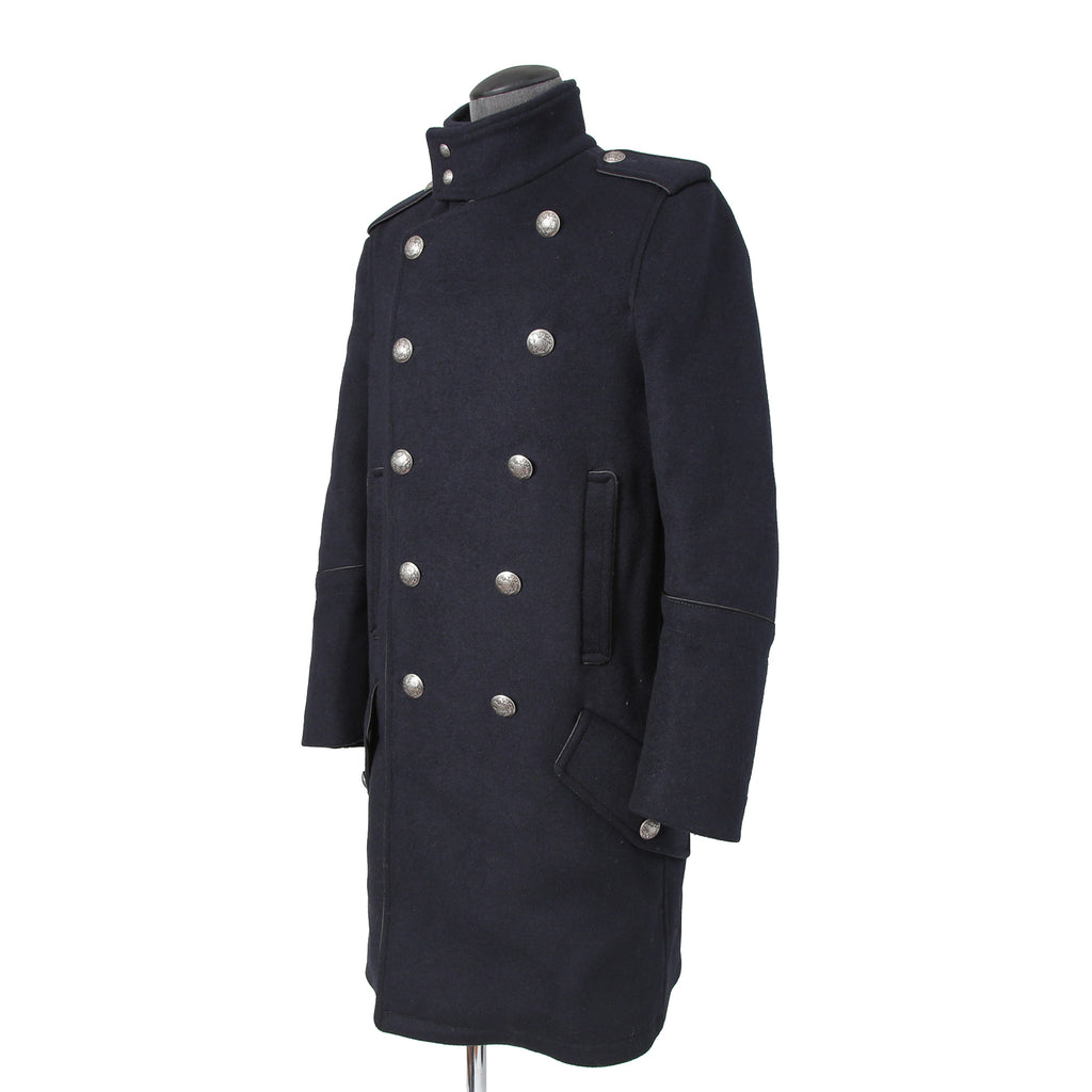 DIESEL ディーゼル ブラックゴールド / 美品 ウール ナポレオンコート / コンチョボタン / size 46 (NAVY)