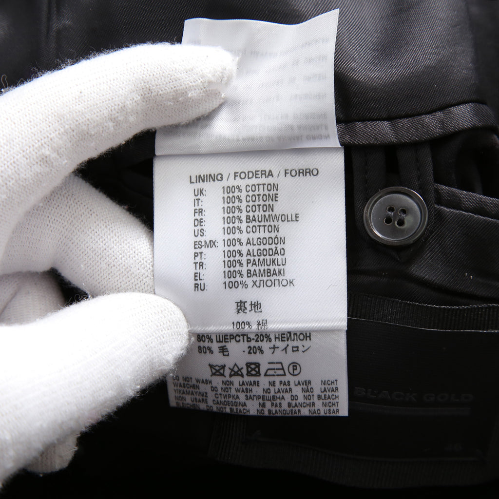 DIESEL ディーゼル ブラックゴールド / 美品 ウール ナポレオンコート / コンチョボタン / size 46 (NAVY)