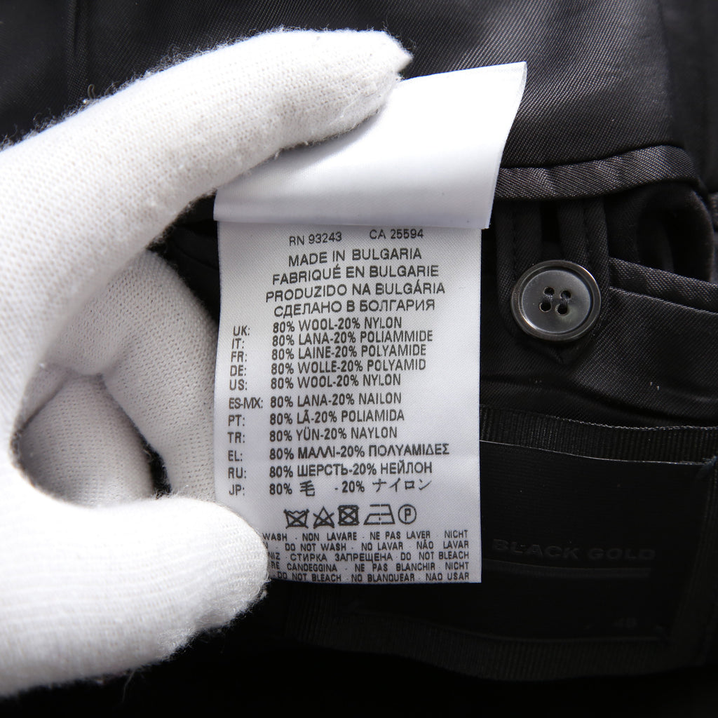 DIESEL ディーゼル ブラックゴールド / 美品 ウール ナポレオンコート / コンチョボタン / size 46 (NAVY)