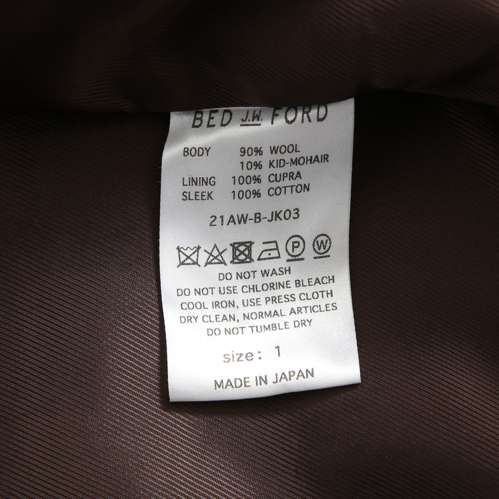 BED J.W. FORD ベッド フォード / 21AW 美品 Team JKT / ブレザー / 21AW-B-JK03 / size 1 (BLACK)