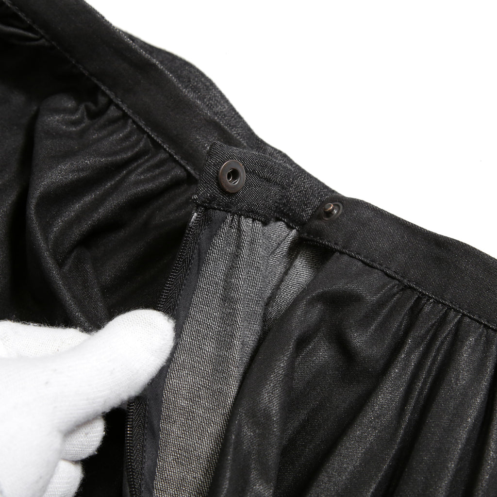 Christian Dior ディオール / 21年 コーティング デニム プリーツ ミディスカート / ボトムス / 142J04A3399 / size 38 (BLACK)