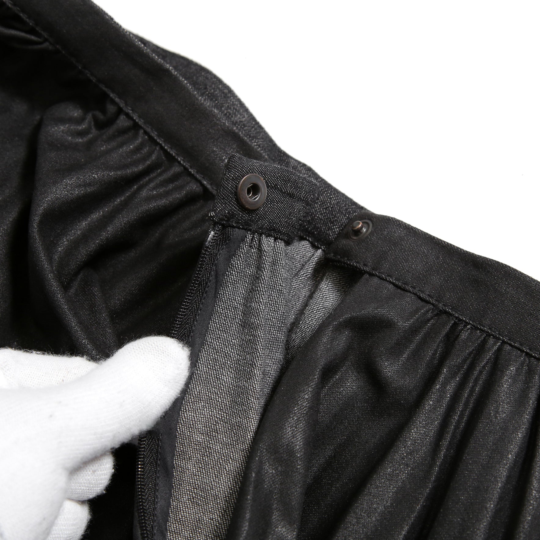 Christian Dior ディオール / 21年 コーティング デニム プリーツ ミディスカート / ボトムス / 142J04A3399 / size 38 (BLACK)